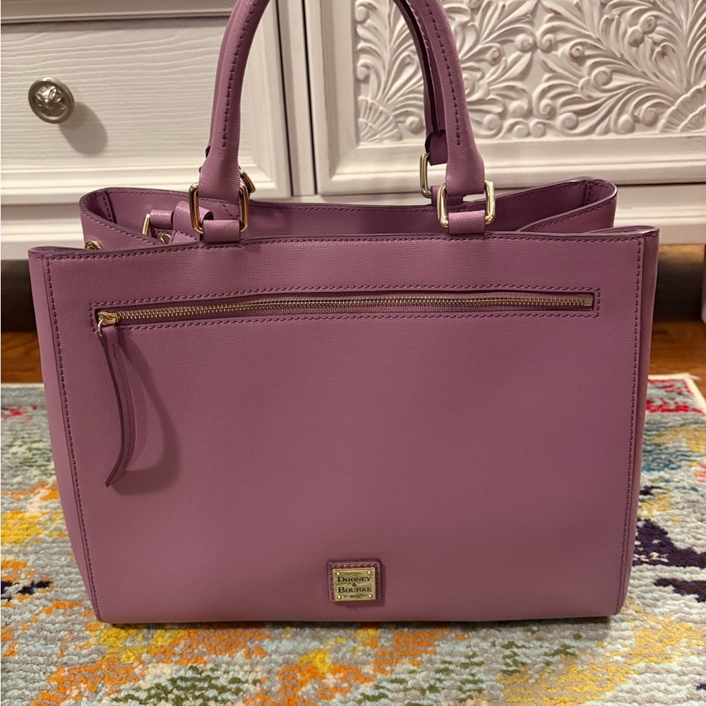 Dooney & Bourke Purple Satchel with Structured Design